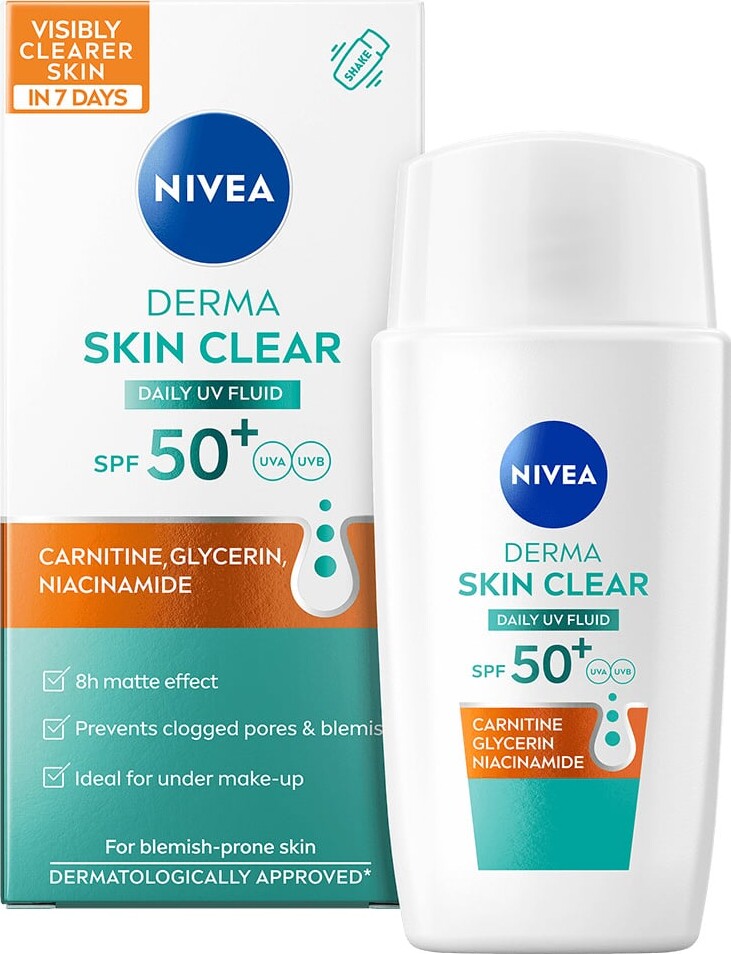 Nivea - Derma Skin Clear Daily Uv Fluid Spf50 - 40 Ml