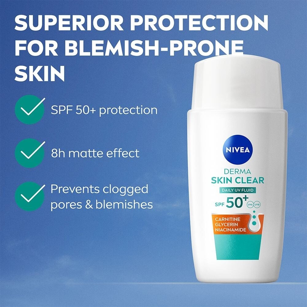 Nivea - Derma Skin Clear Daily Uv Fluid Spf50 - 40 Ml