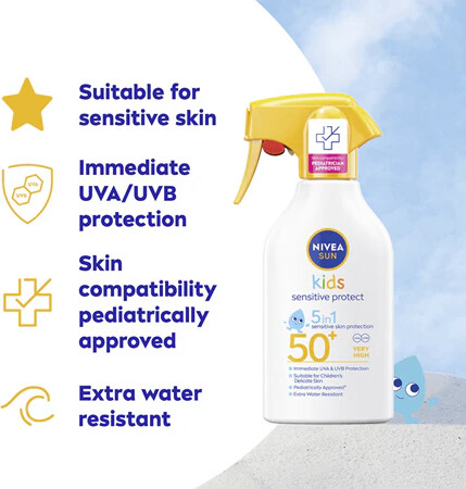 Nivea - Kids Sensitive Trigger Spray Spf50 - 250 Ml