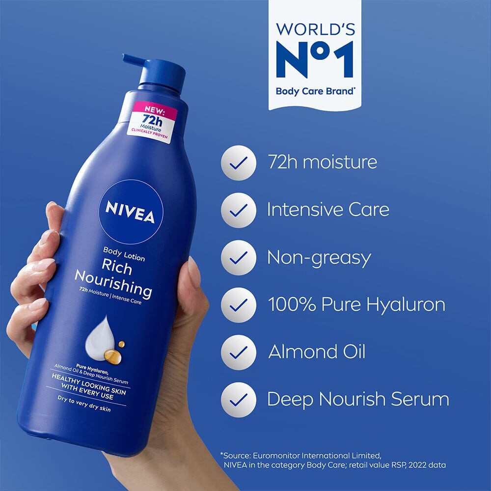 Nivea - Nourishing Hydration Body Milk W Pump - 400 Ml