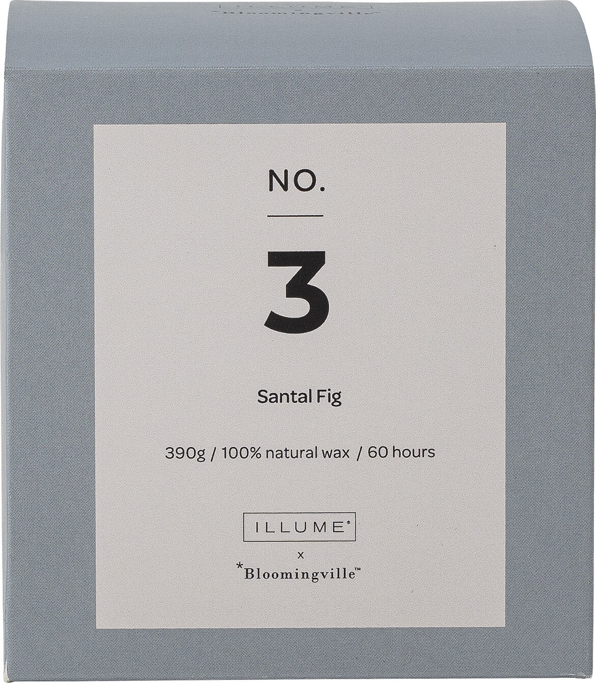 Illume X Bloomingville - No 3 - Santal Fig Duftlys - Blå - Sojavoks