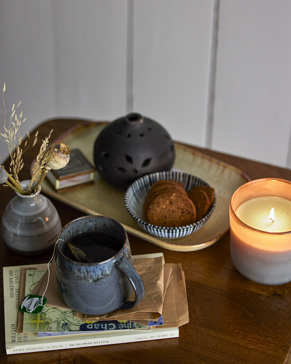 Illume X Bloomingville - No 3 - Santal Fig Duftlys - Blå - Sojavoks