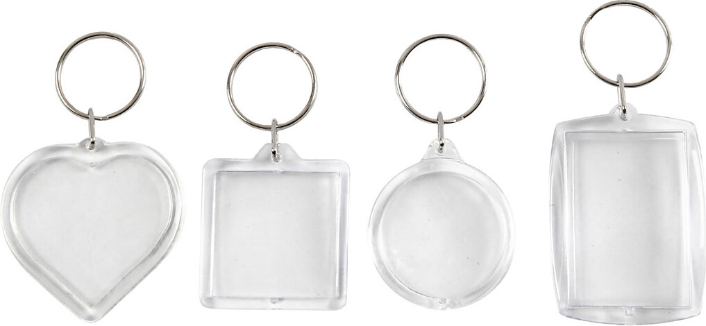 Nøgleringe Med Vedhæng Til Billede - 40-50 Mm - 4 Stk