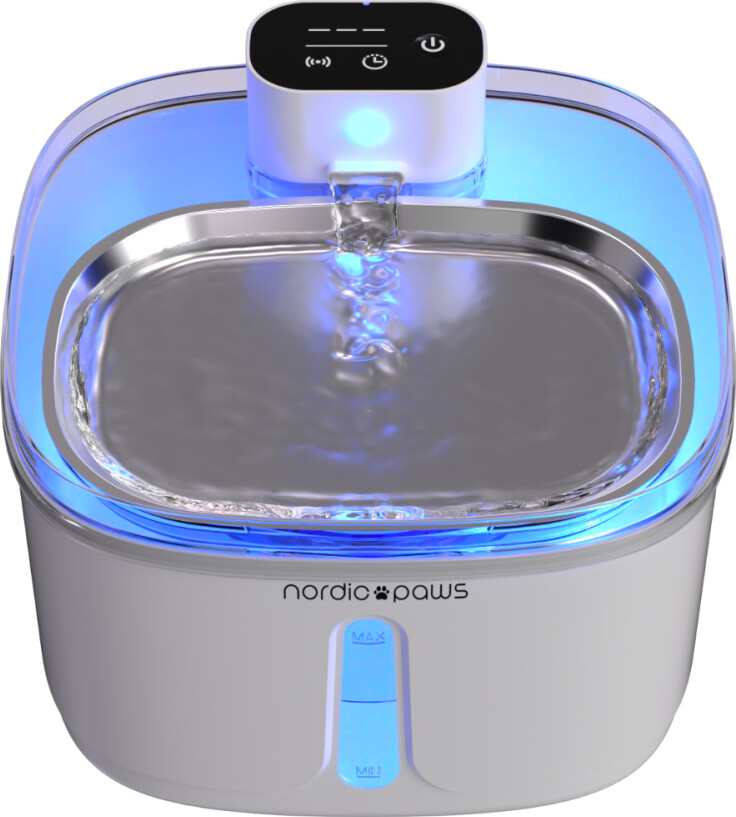 Nordic Paws - Drinking Fountain Fjord - 3 8L Wireless - Sensor - White