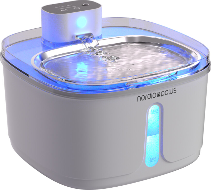 Nordic Paws - Drinking Fountain Fjord - 3 8L Wireless - Sensor - White