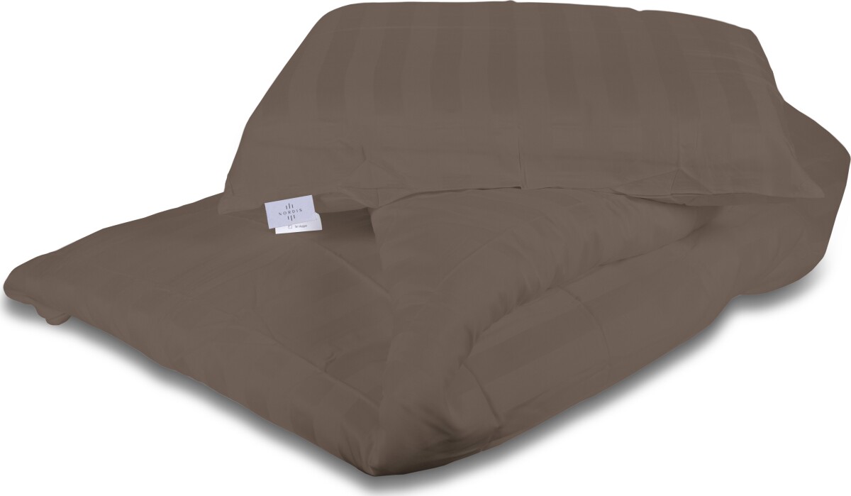 Nordisk - Noel Bambus Satin Sengetøj - Lys Mokka - 140X200 Cm 60X63 Cm