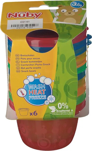 Nuby - Snackskålsæt - Colorful - 120 Ml - 6 Stk