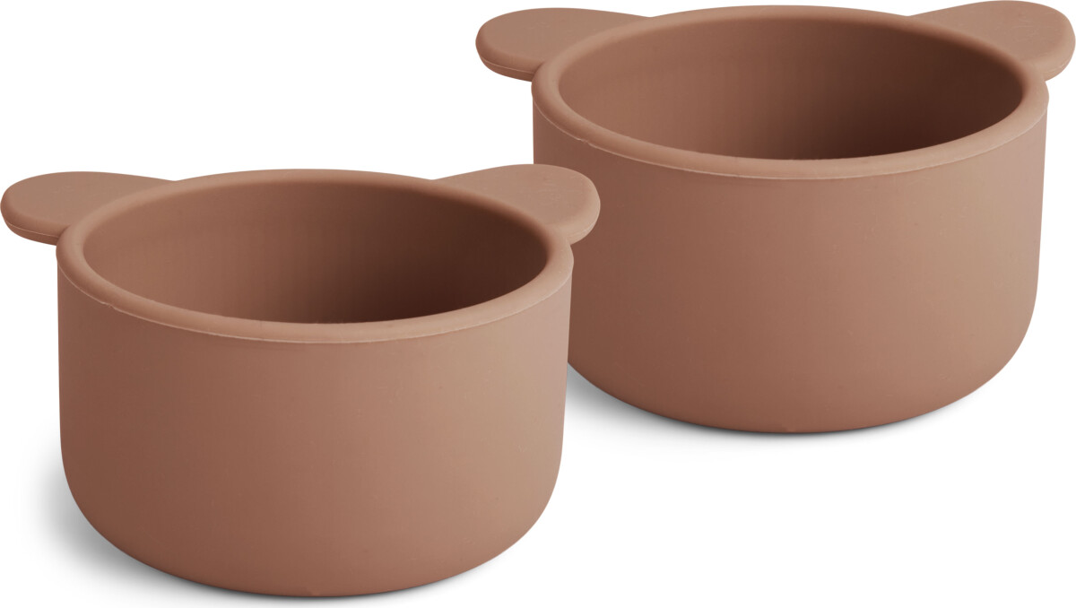 Nuuroo - Rosa Silikone Snackskål 2-Pak - Chocolate Malt