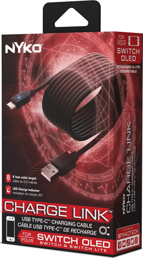 Nyko Charge Link For Nintendo Switch Switch Lite And Switch Oled In Black -