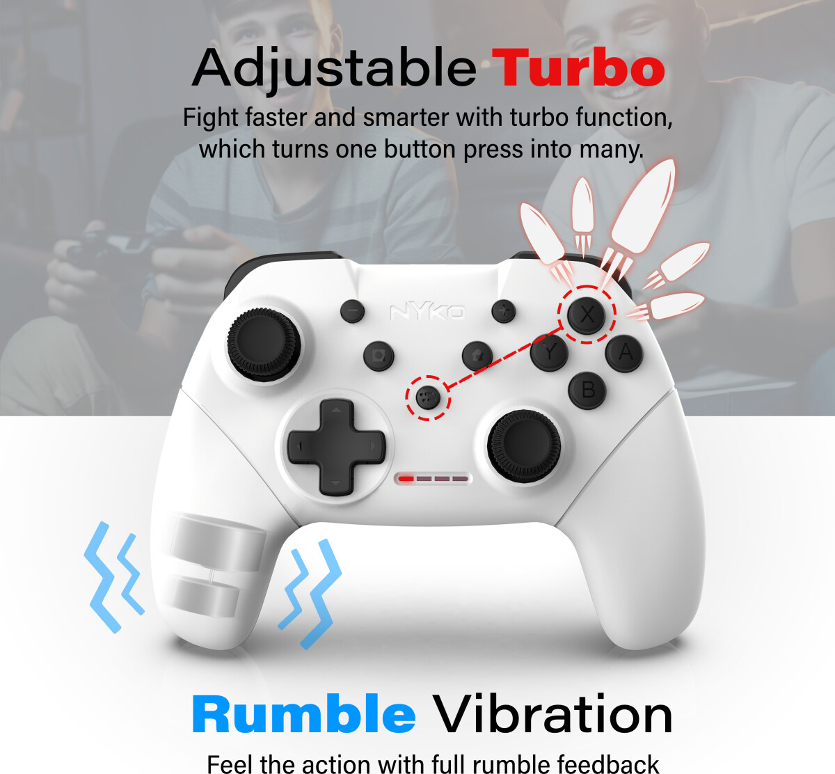 Nyko Mini Wireless Core Controller - White For Switch