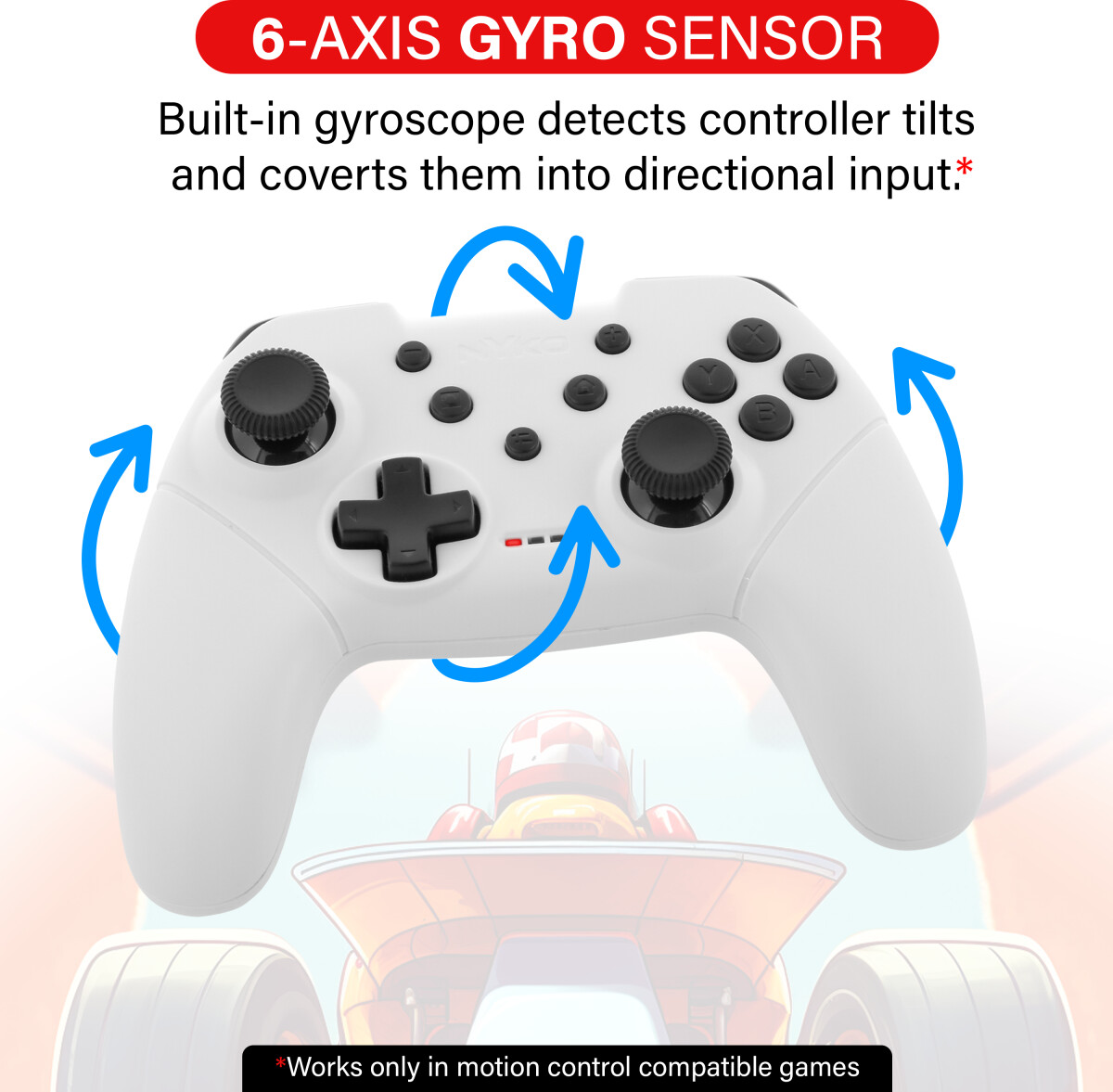 Nyko Mini Wireless Core Controller - White For Switch