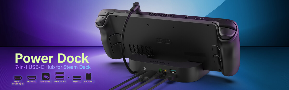 Nyko Steam Deck Power Dock 7-In-1 Usb-C Docking Station