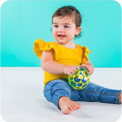 Oball Motorikbold O Ball Bold - 10 Cm - Blå Og Grøn