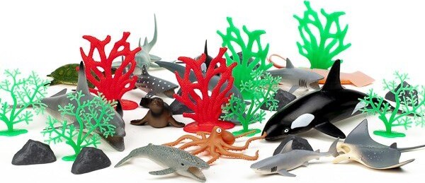 Havdyr Legetøj - Med Ar Funktion - Wenno - 30 Stk Figurer