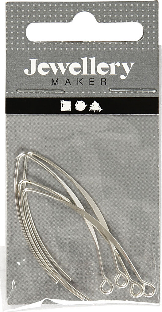 Ørebøjle - H 42 Mm - Hulstr 2 Mm - Forsølvet - 4 Stk