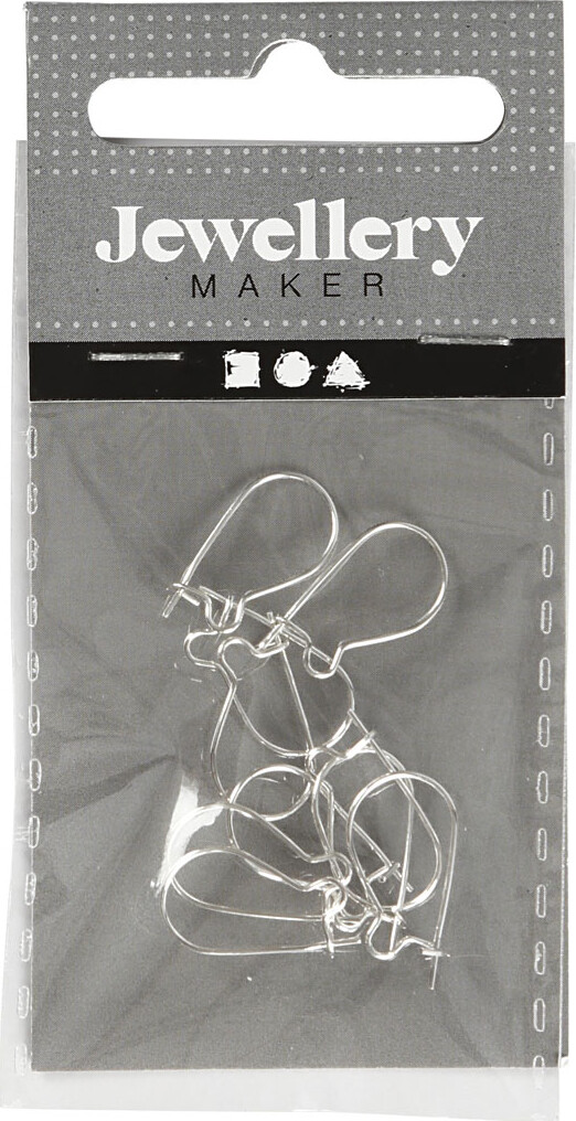 Ørebøjle - L 15 Mm - Forsølvet - 10 Stk