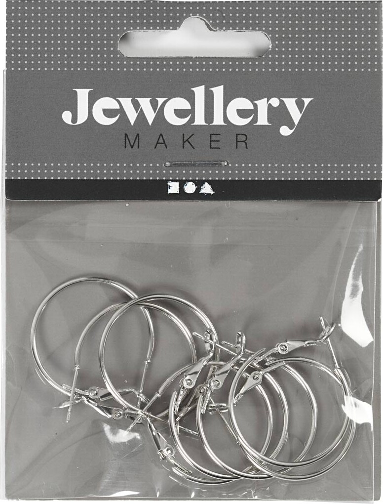 Diy Øreringe - Hoops - Sølv - Ø 25 Mm - 8 Stk