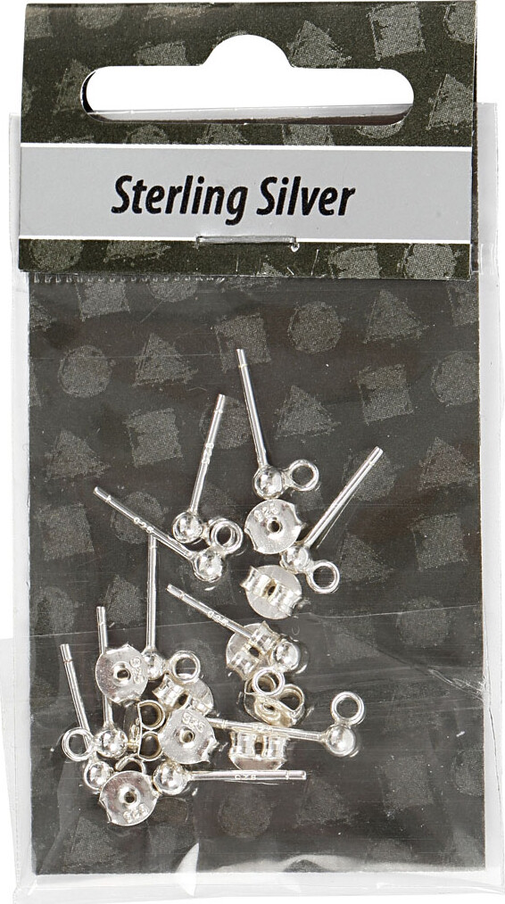 Ørestik - L 13 Mm - Sterling Sølv - 10 Stk