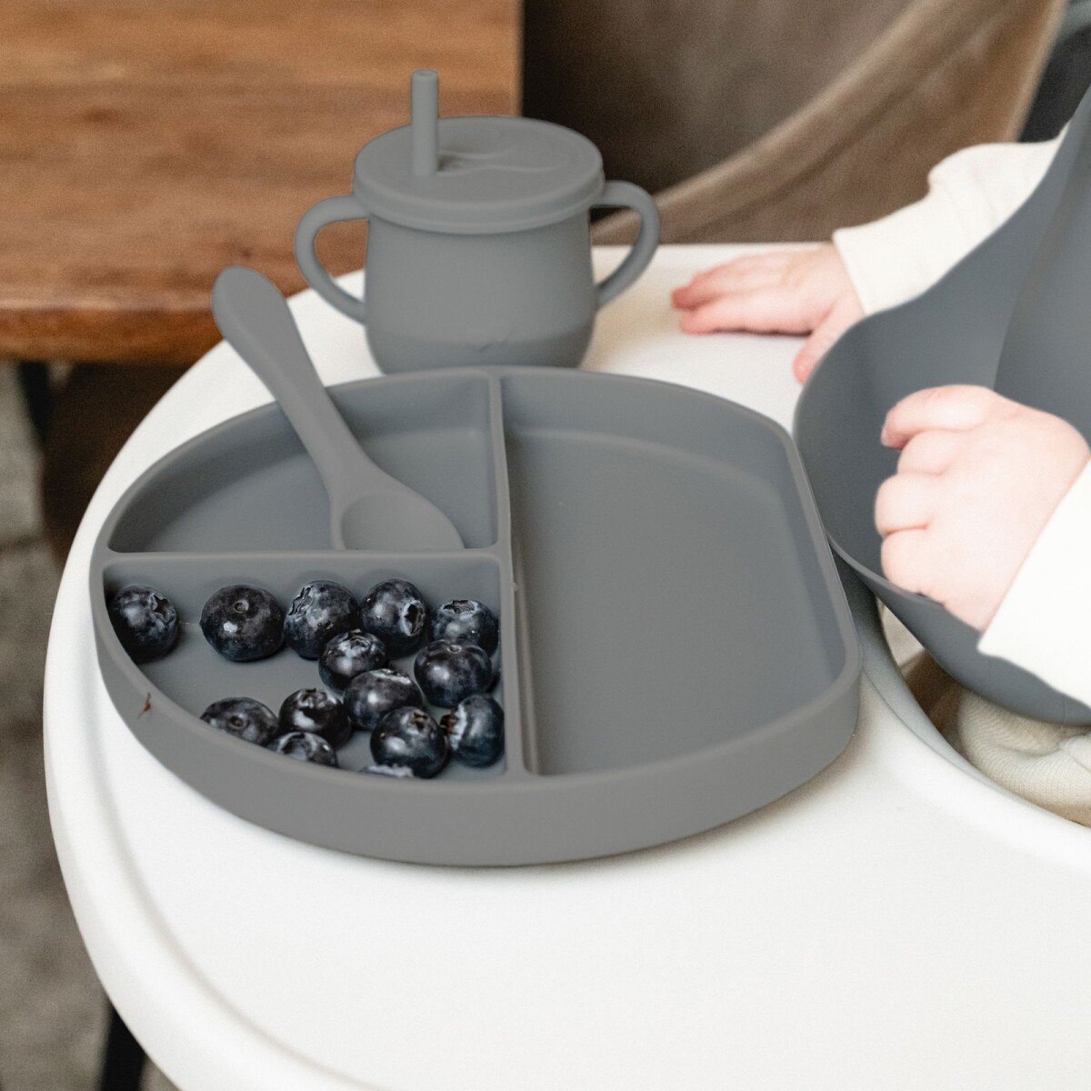 Oh - Silikone Baby Måltidssæt Med 6 Dele