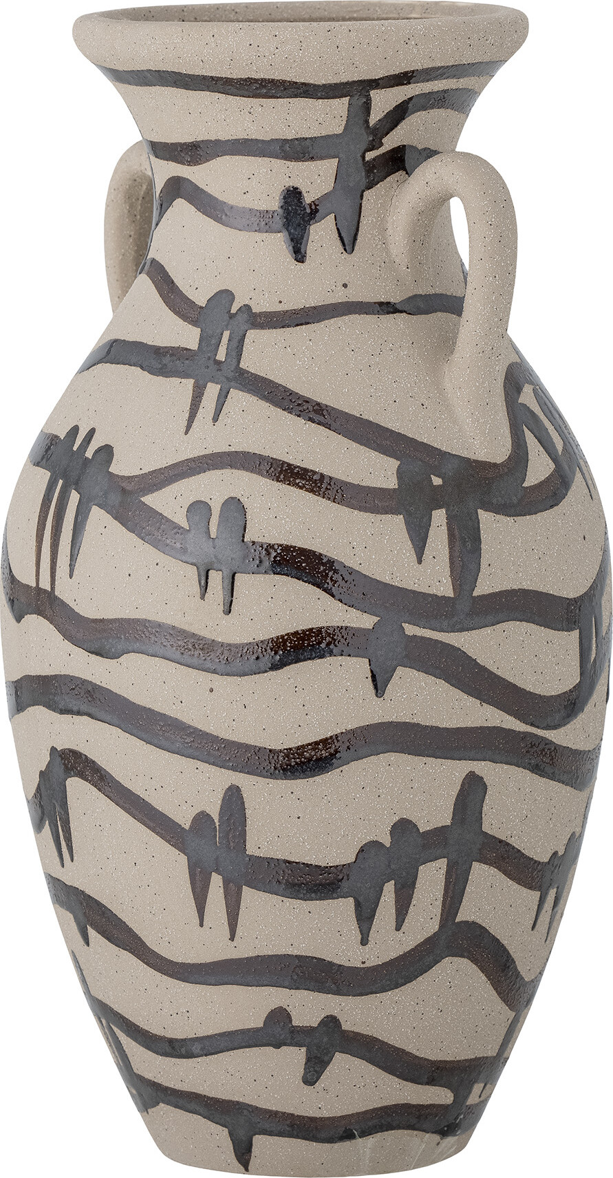 Bloomingville - Ohana Vase - Sort - Stentøj - H 31 Cm
