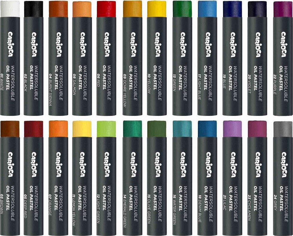 Carioca Plus - Watersoluble Oil Pastel - 24 Oliepastel Farver