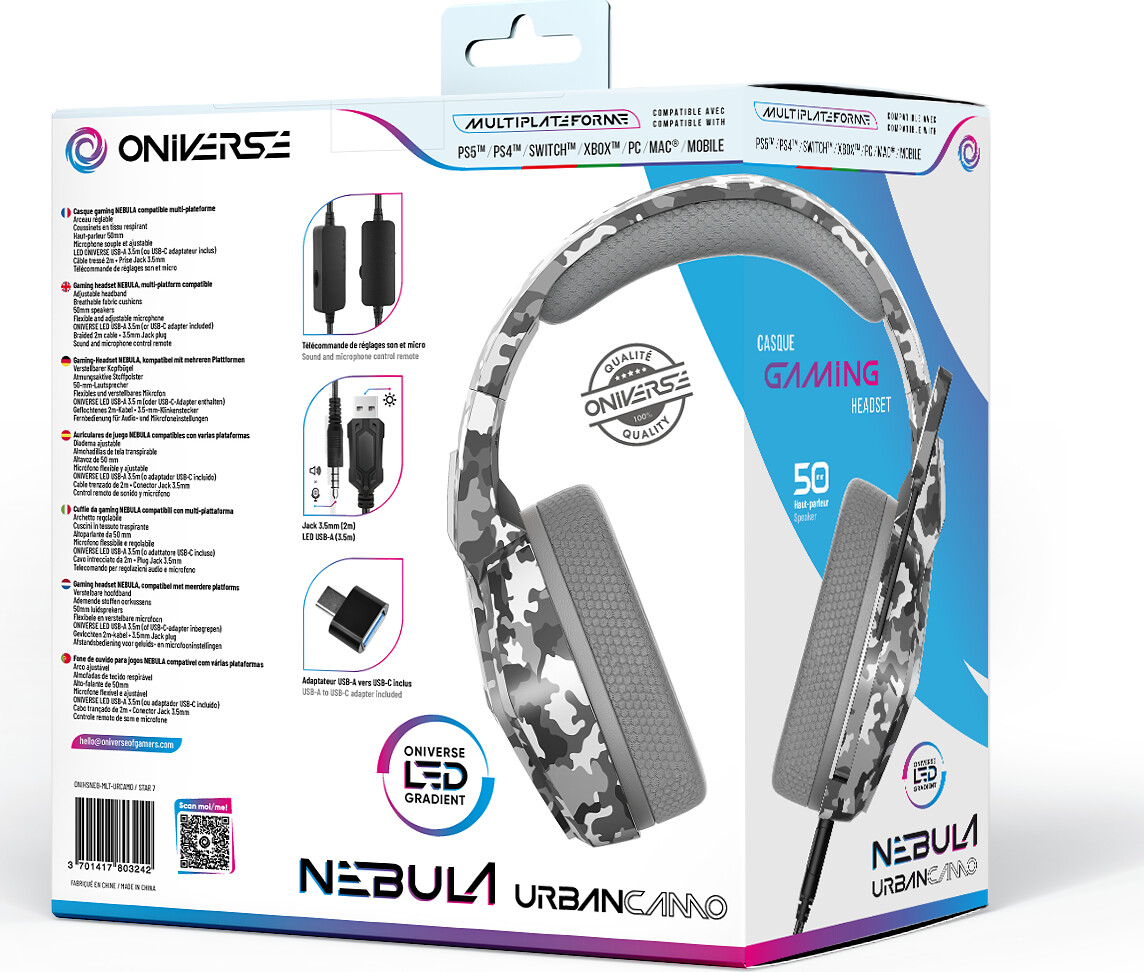 Oniverse Casque Gaming Nebula - Urban Camo
