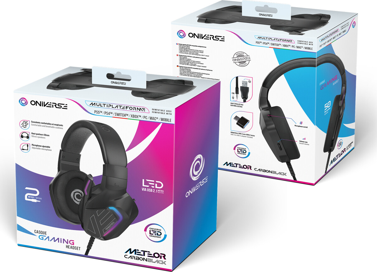 Oniverse Gaming Headset Meteor - Carbon Black