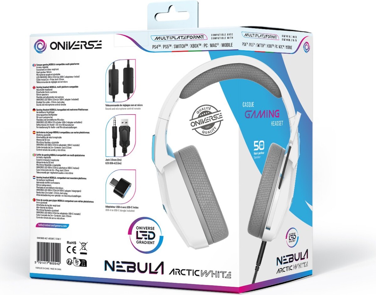 Oniverse Gaming Headset Nebula - Arctic White