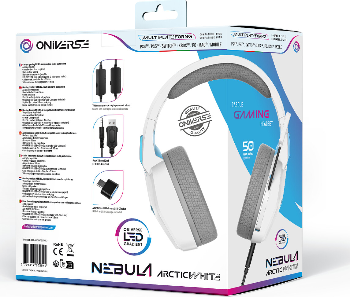 Oniverse Gaming Headset Nebula - Arctic White
