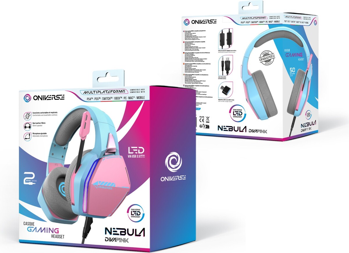 Oniverse Gaming Headset Nebula - Diva Pink