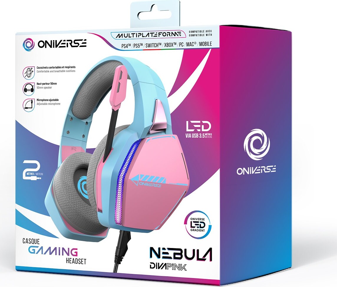 Oniverse Gaming Headset Nebula - Diva Pink