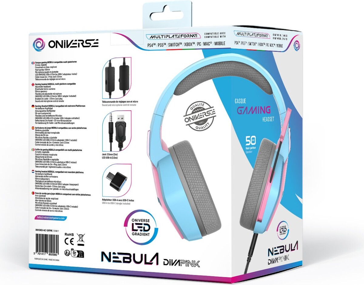Oniverse Gaming Headset Nebula - Diva Pink