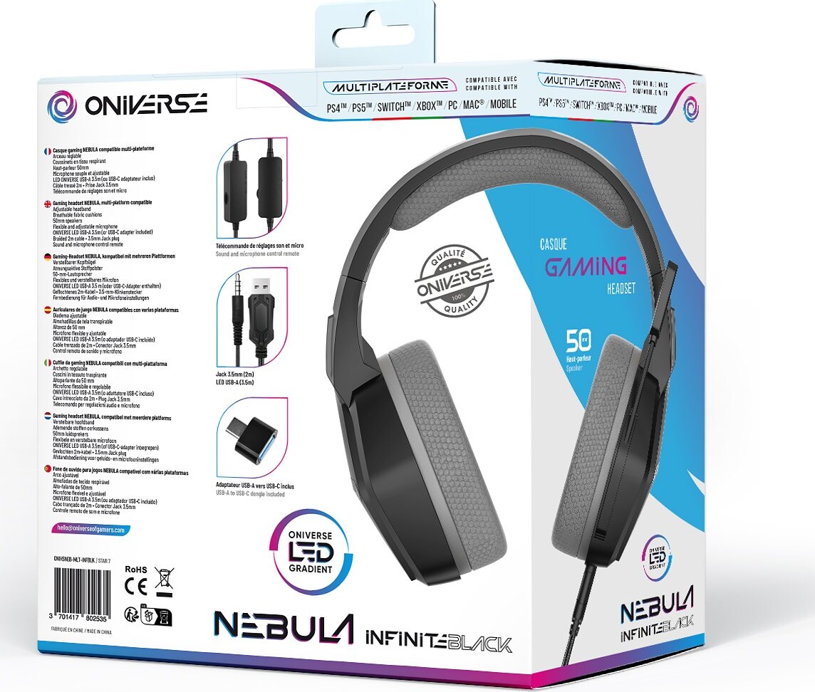 Oniverse Gaming Headset Nebula - Infinite Black