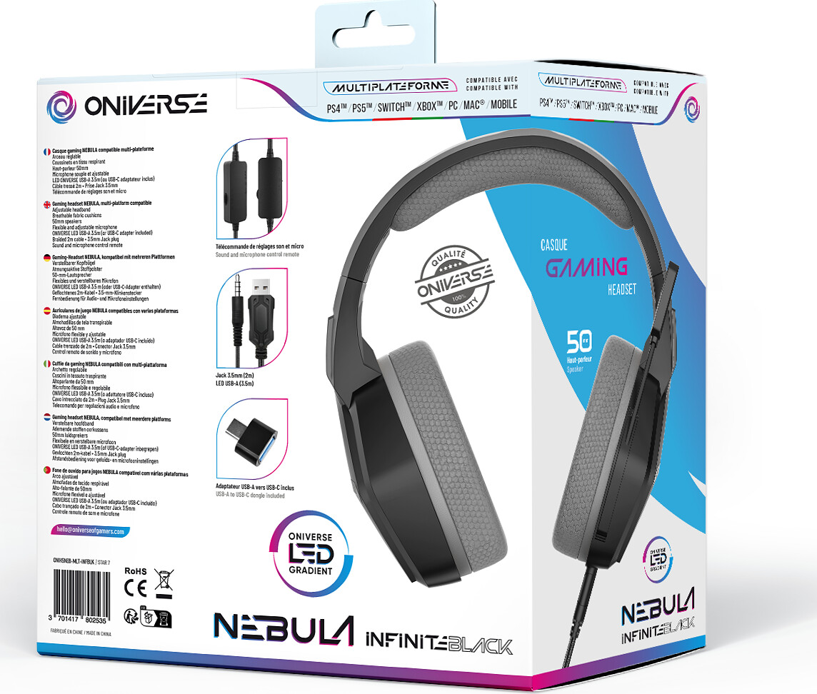 Oniverse Gaming Headset Nebula - Infinite Black
