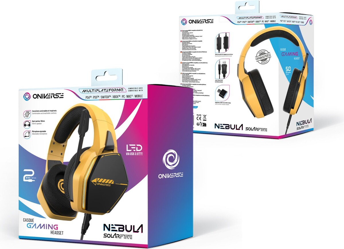 Oniverse Gaming Headset Nebula - Solarfire Yellow