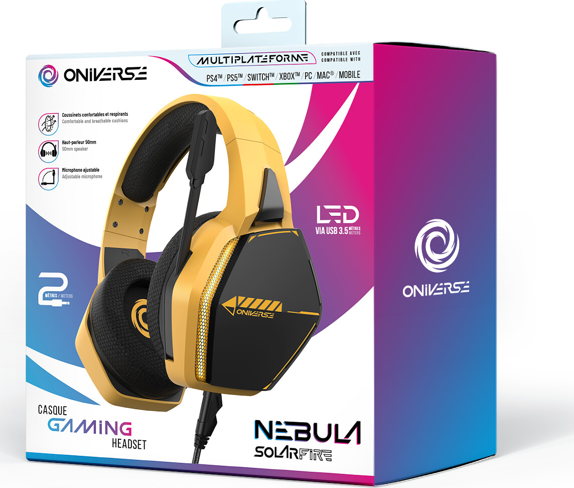 Oniverse Gaming Headset Nebula - Solarfire Yellow