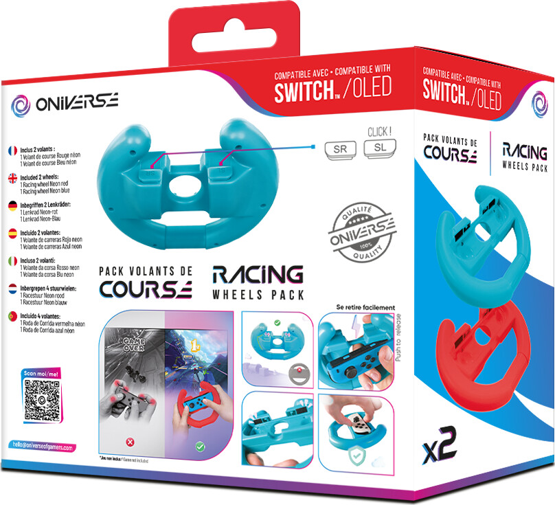 Oniverse Nsw Pack Of 2 Racing Wheel Controller Holders - Bluered