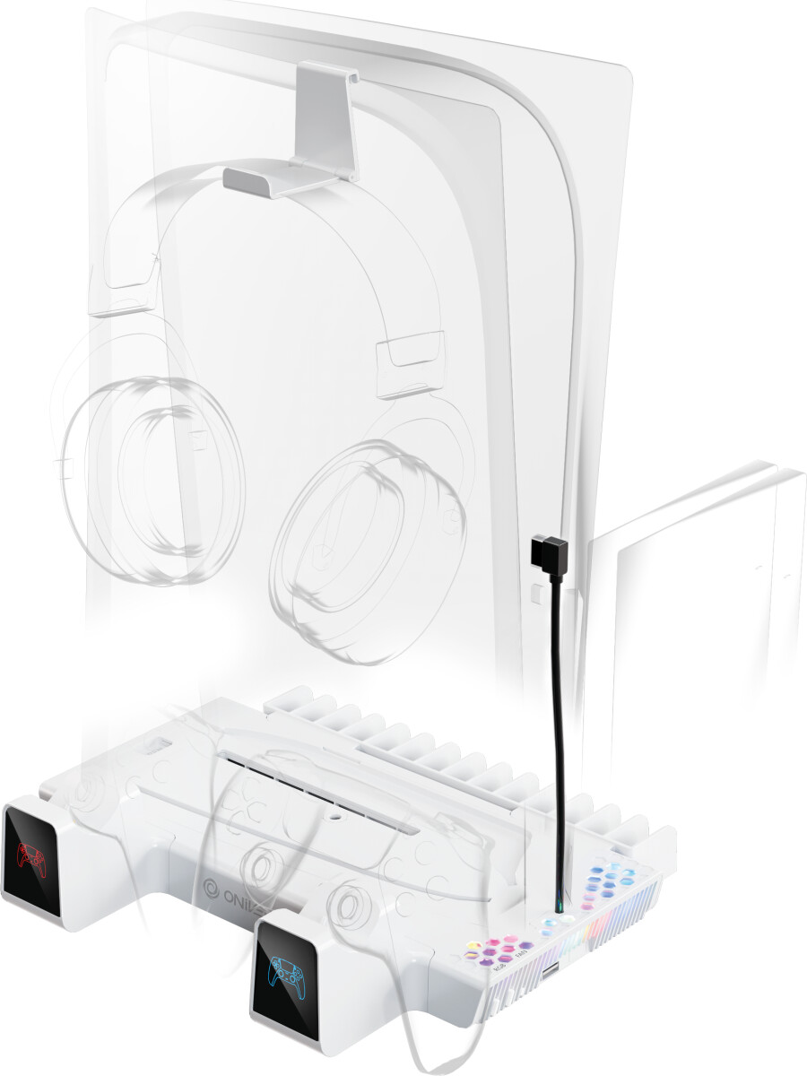 Oniverse Ps5 Nexus 5 Multifunction Stand For Ps5 - White