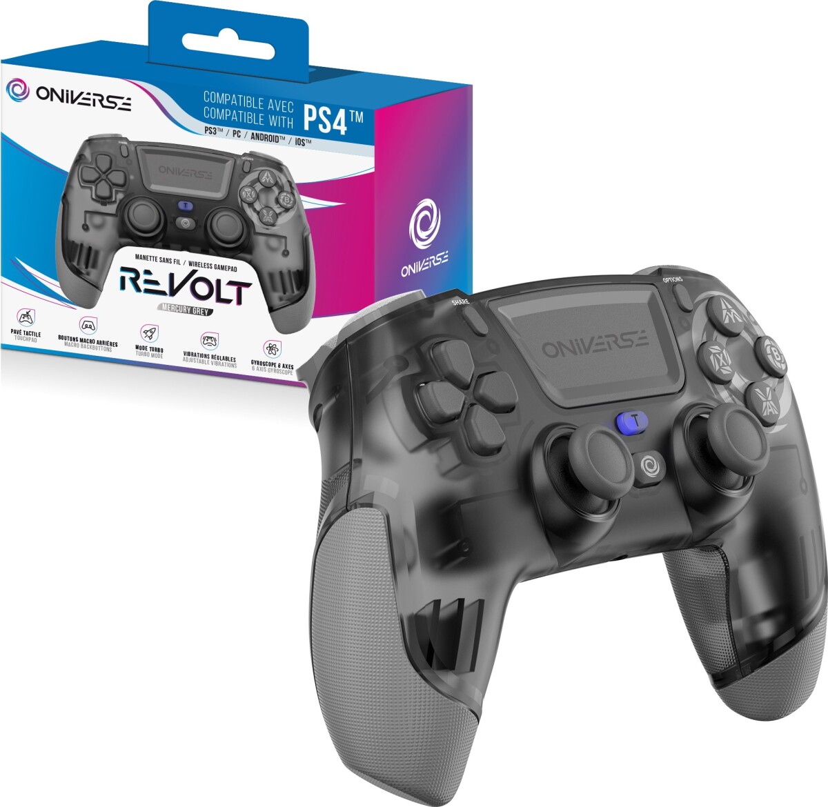 Oniverse Wireless Revolt Bluetooth Controller - Mercury Gray