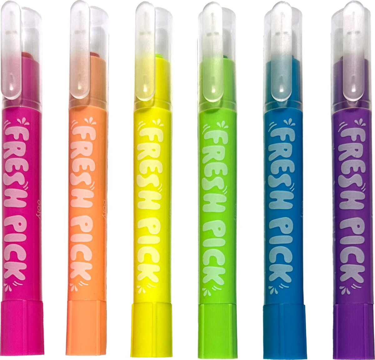 Ooly - Gel Farvekridt Med Duft 6 Stk - Fresh Pick Apple Neon