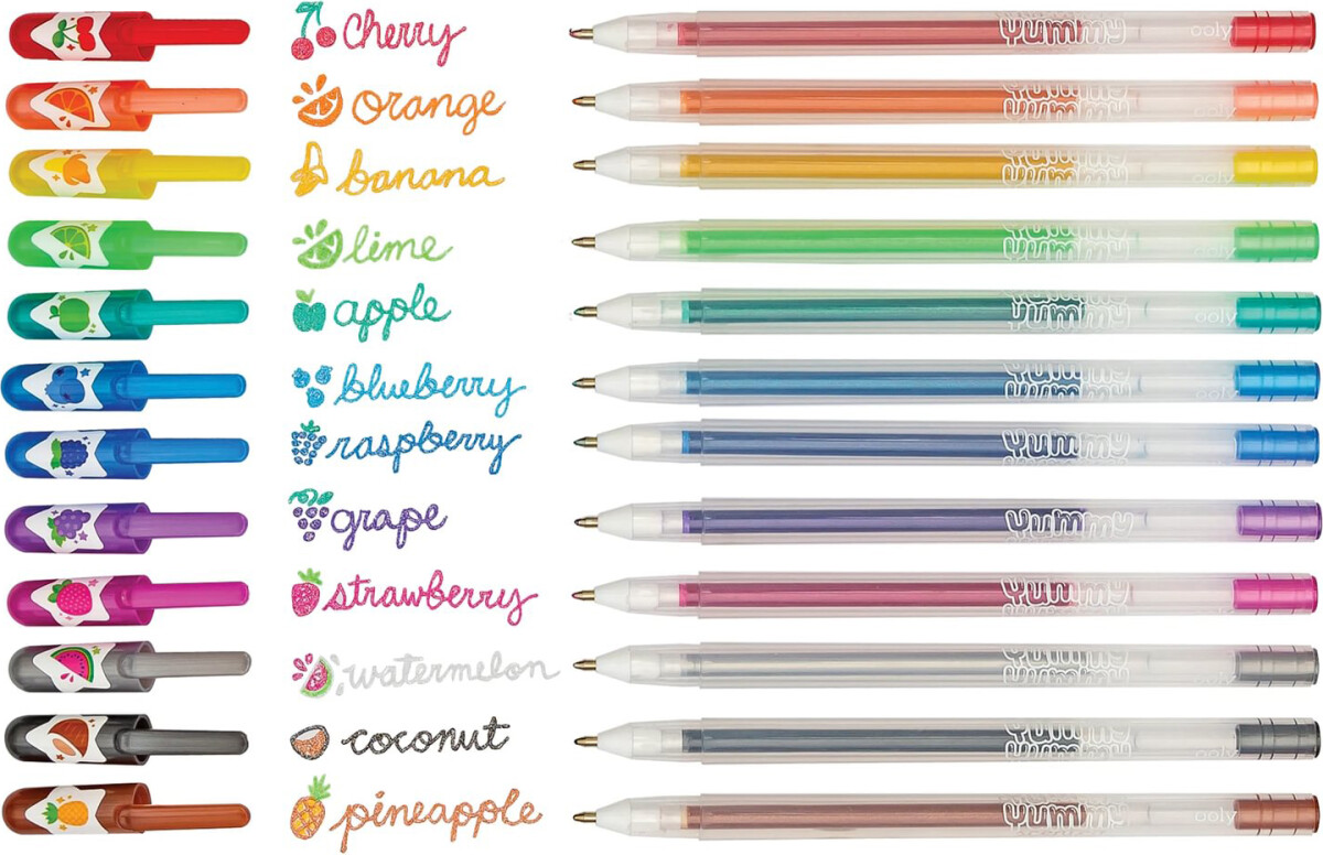 Ooly - Gelpen Med Duft 12 Stk - Yummy Yummy Glitter