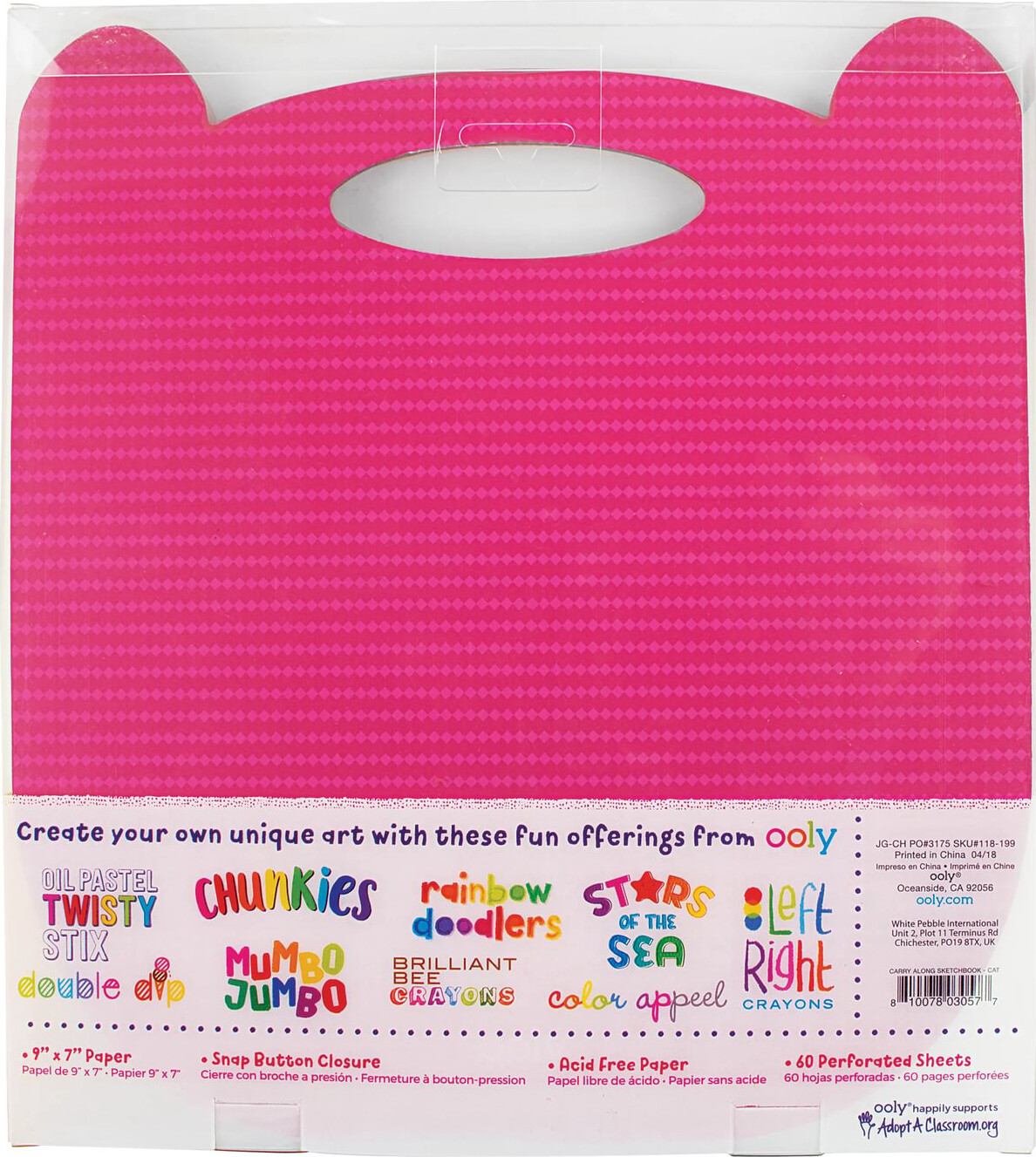 Ooly - Skitseblok - Carry Along Kat 23 X 18 Cm