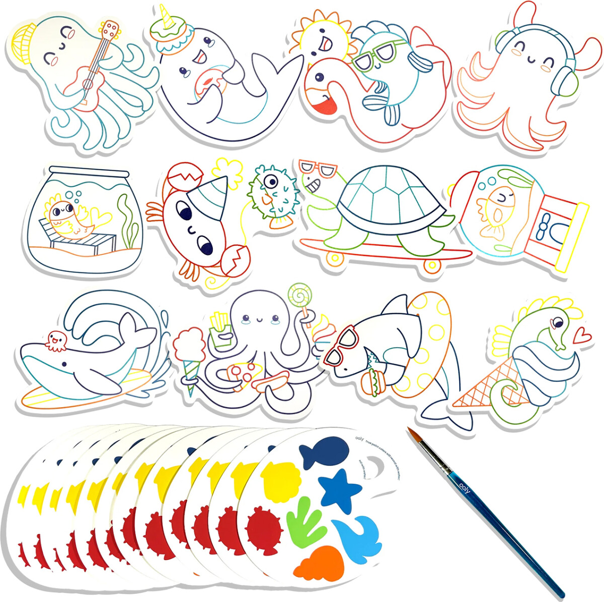 Ooly - Vandfarve Sæt - Ocean Pals - Playful Painters
