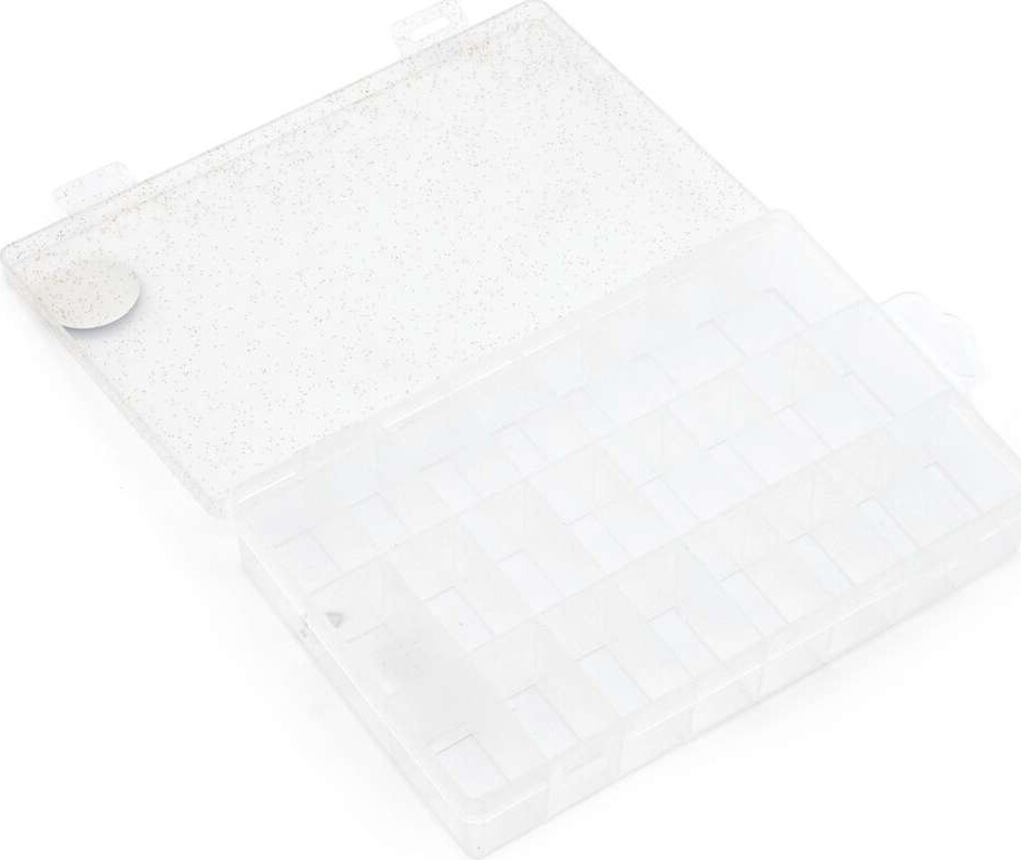 Sortimentskasse Med 24 Rum - Klar Med Glimmer - 19X12X3 5 Cm