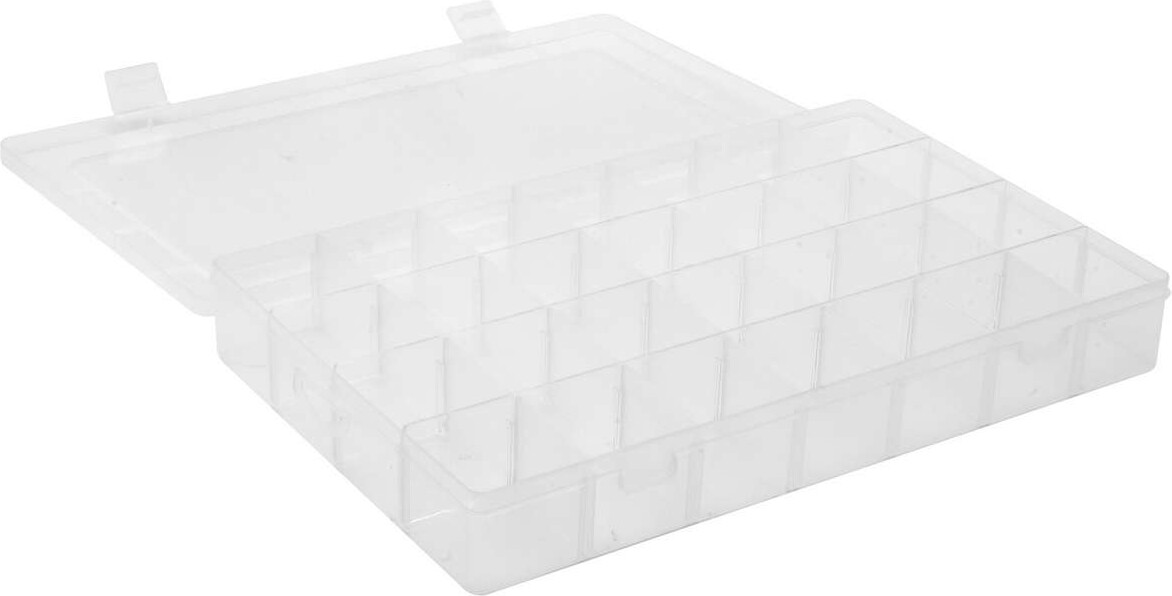 Sortimentskasse Med 28 Rum - Klar Plast - 34 5X21 5X4 7 Cm
