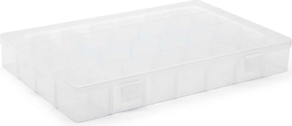 Sortimentskasse Med 28 Rum - Klar Plast - 34 5X21 5X4 7 Cm