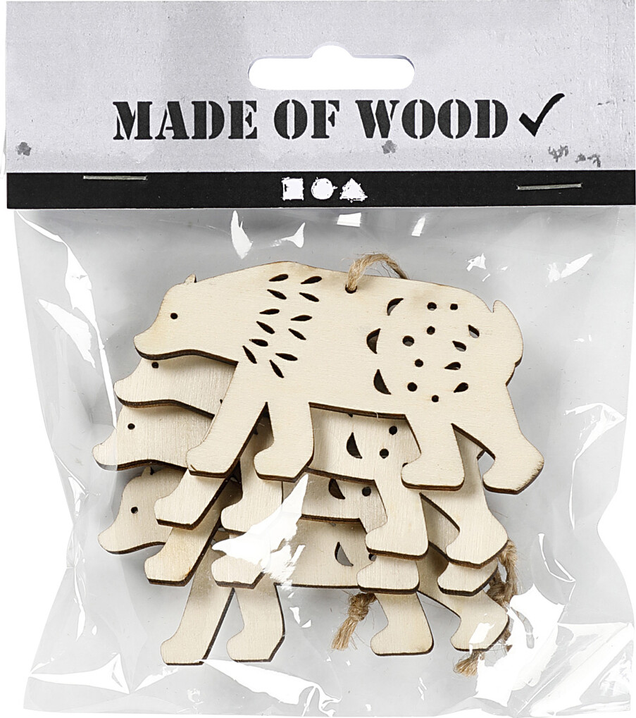 Ophæng - Isbjørn - H 4 5 Cm - D 0 5 Cm - B 7 5 Cm - 4 Stk