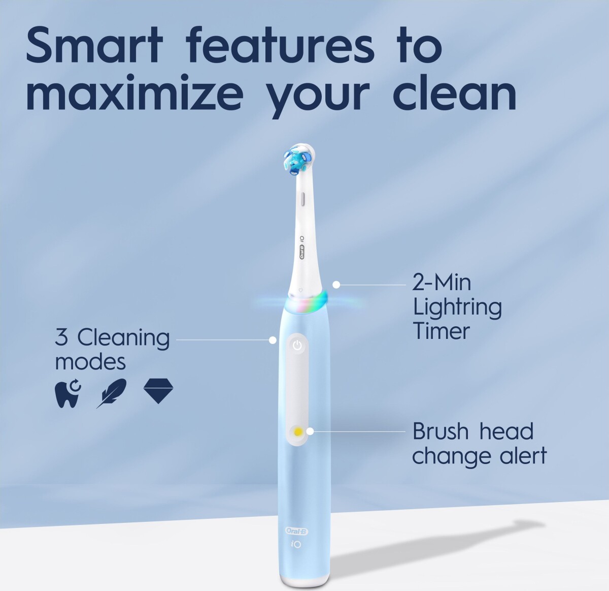 Oral-B - Io3S Isblå Elektrisk Tandbørste