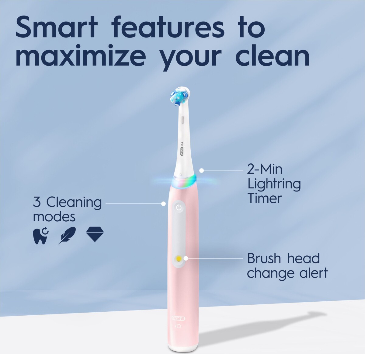 Oral-B - Io3S Lyserød Elektrisk Tandbørste