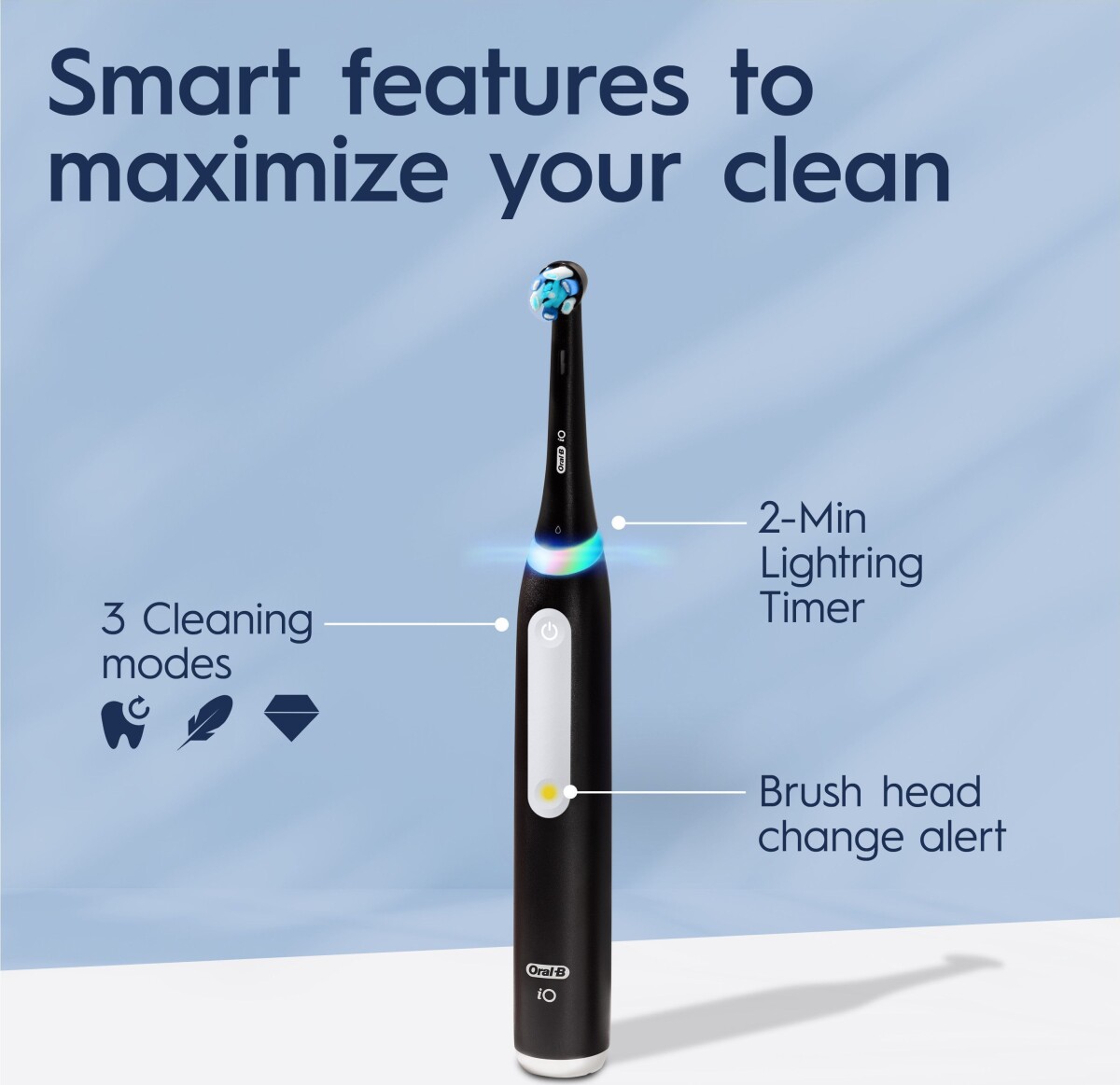 Oral-B - Io3S Mat Sort Elektrisk Tandbørste